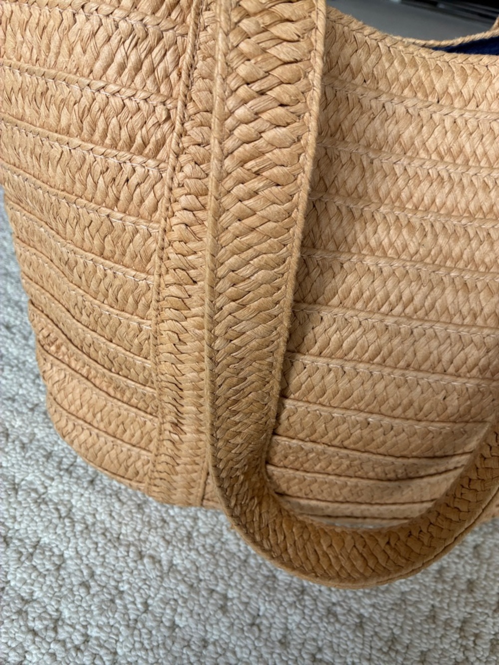Draper James Women's Tan Woven Straw Shoulder Tote Bag - Picture 2 of 10